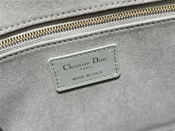 SMALL Dior BOOK TOTE Macrocannage Calfskin Grey High