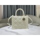 SMALL Dior BOOK TOTE Macrocannage Calfskin White High