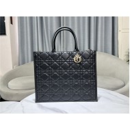 LARGE Dior BOOK TOTE Macrocannage Calfskin Black High