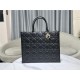 LARGE Dior BOOK TOTE Macrocannage Calfskin Black High