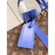 Louis Vuitton Keepall Bandoulière 50 Monogram Macassar M46772 Blue High