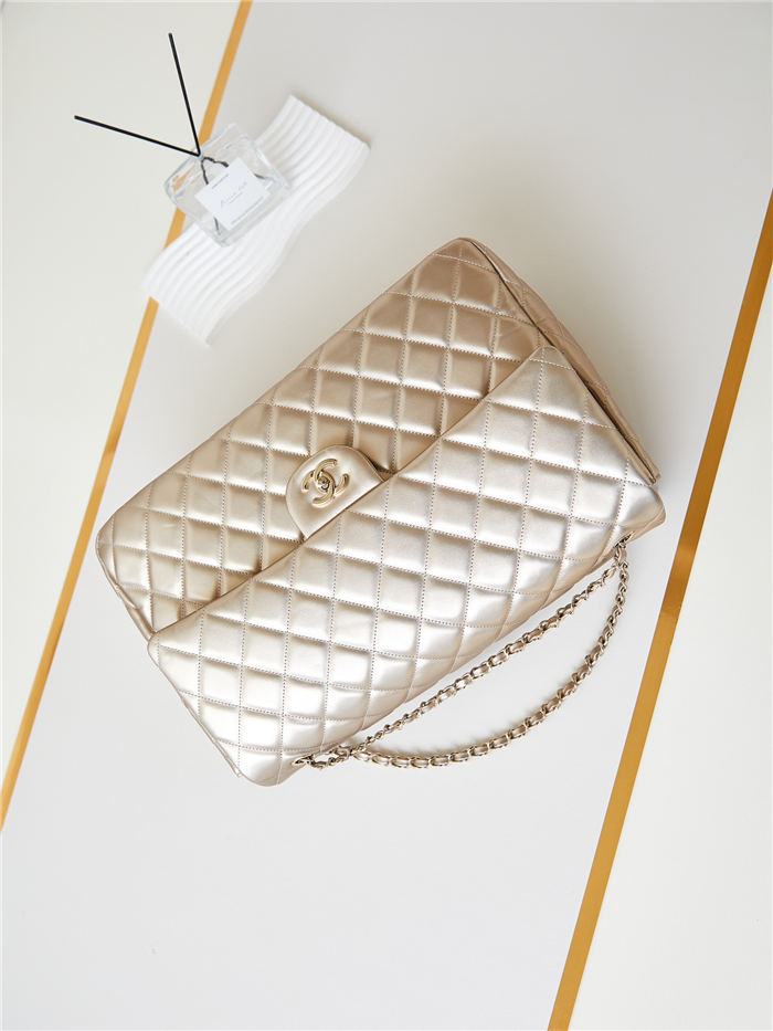 Chanel FLAP BAG 24C AS4661 Calfskin Gold-Tone Metal A