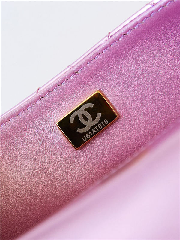 Chanel BACKPACK & STAR COIN PURSE AS4649 Mirror Calfskin, Metallic Calfskin & Gold-Tone Metal Silver A