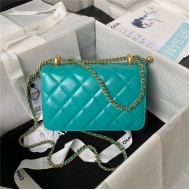 Chanel MINI FLAP BAG Calfskin & Gold-Tone Metal AS2615 Green A