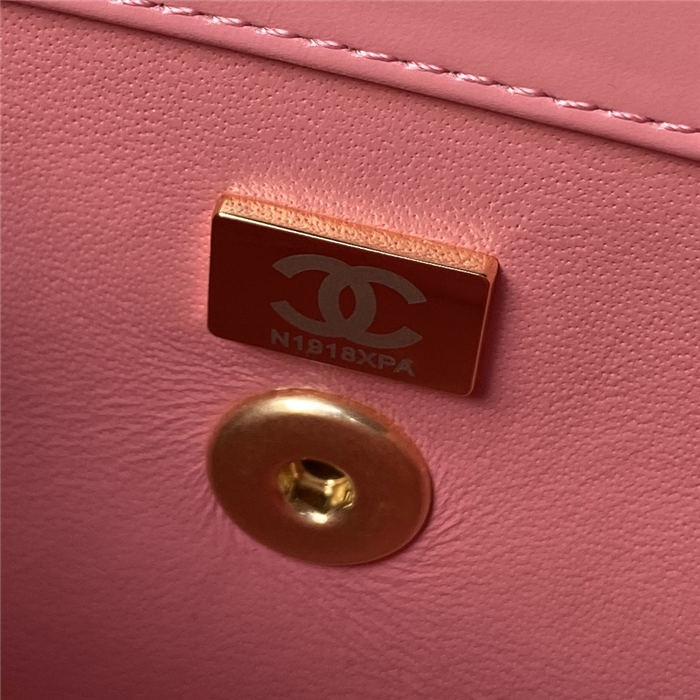 Chanel MINI FLAP BAG Calfskin & Gold-Tone Metal AS2615 Pink A