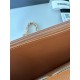 Classic Wallet on Chain A33814 Smaller-Grained Calfskin Gold/Silver Metal Caramel B