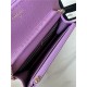 Classic Wallet on Chain A33814 Smaller-Grained Calfskin Gold/Silver Metal Purple B