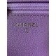 Classic Wallet on Chain A33814 Smaller-Grained Calfskin Gold/Silver Metal Purple B