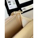 Classic Wallet on Chain A33814 Smaller-Grained Calfskin Gold/Silver Metal Beige B