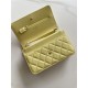 Classic Wallet on Chain A33814 Smaller-Grained Calfskin Gold/Silver Metal Yellow B