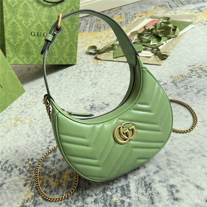 GG Marmont half-moon-shaped mini bag Green-Lt 699514 High