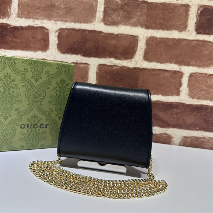 Gucci GUCCI BLONDIE MEDIUM CHAIN WALLET 725219 Leather Black High