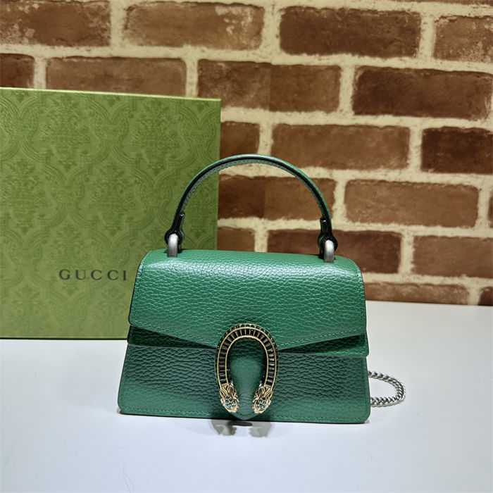 DIONYSUS MINI TOP HANDLE BAG 752029 Leather Green high