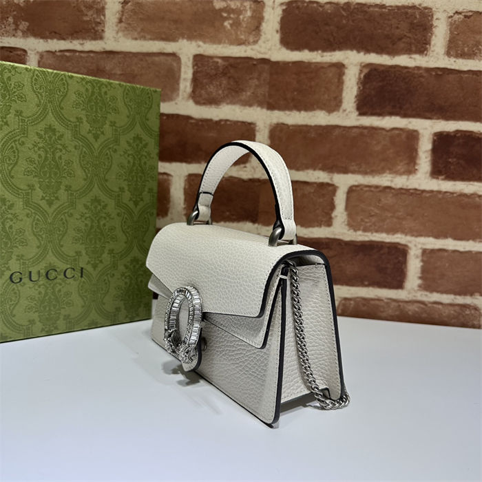 DIONYSUS MINI TOP HANDLE BAG 752029 Leather White high