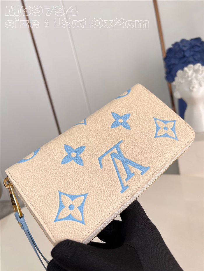 Louis Vuitton ZIPPY WALLET Monogram Empreinte M69794 Blue High