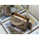 MINI LADY Dior BAG Cannage Lambskin Metallic Gold-Tone Champagne High