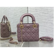 MINI LADY Dior BAG Cannage Lambskin Gold Metal Pink High