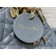 MINI LADY Dior BAG Cannage Lambskin Gold Metal Blue High