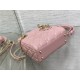 MINI LADY Dior BAG Cannage Lambskin Gold Metal Antique-Pink High