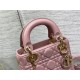 MINI LADY Dior BAG Cannage Lambskin Gold Metal Antique-Pink High