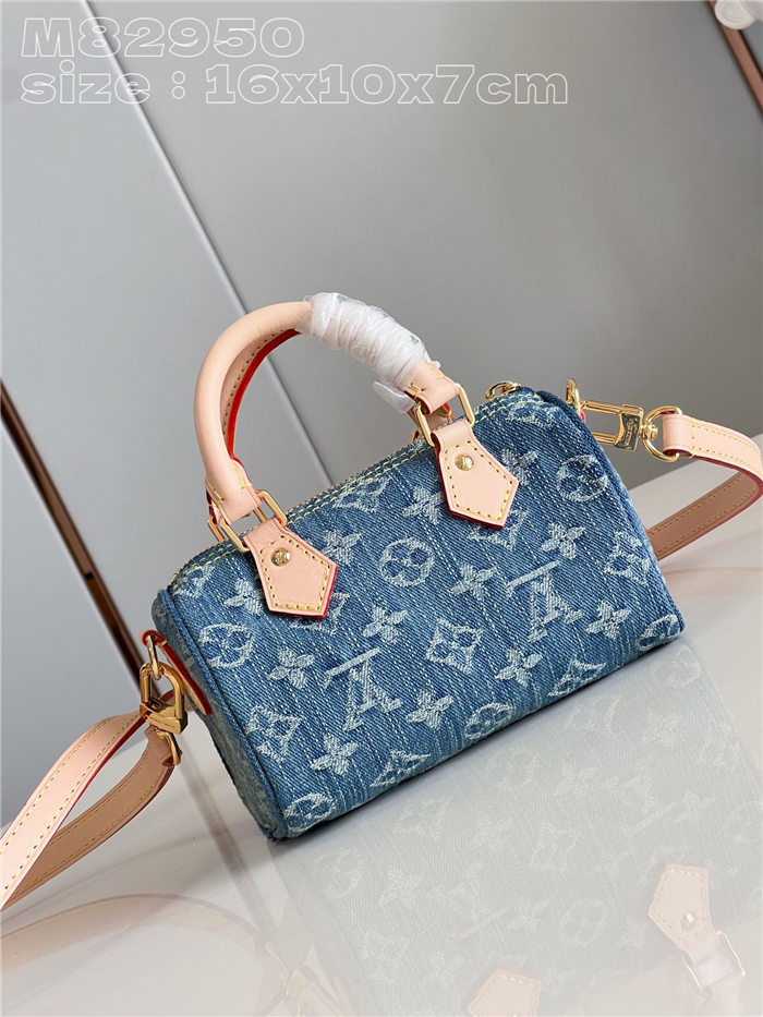 Louis Vuitton NANO SPEEDY Monogram jacquard denim Blue M82950 High