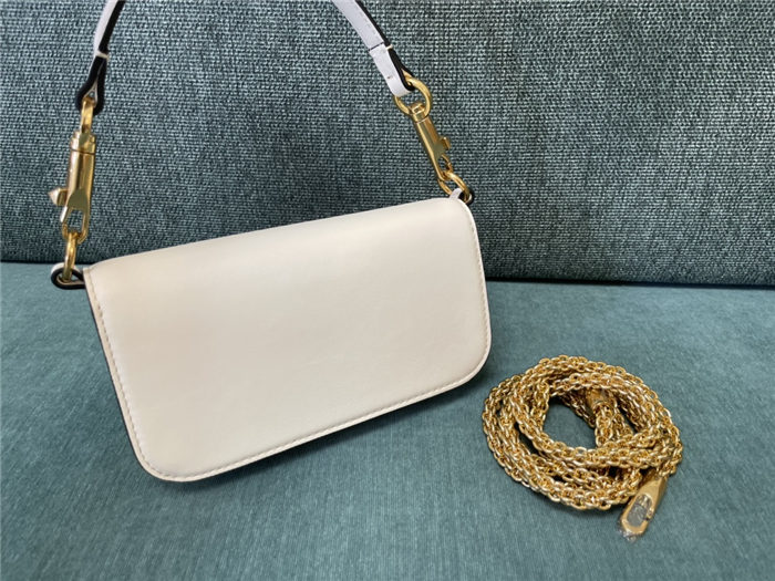 Valentino Garavani MINILOCO Crossbody Bag Calfskin Leather White High