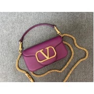 Valentino Garavani MINILOCO Crossbody Bag Calfskin Leather Purple High