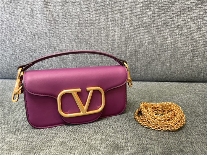 Valentino Garavani MINILOCO Crossbody Bag Calfskin Leather Purple High