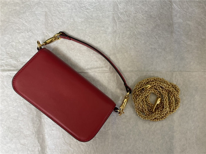 Valentino Garavani MINILOCO Crossbody Bag Calfskin Leather Red High