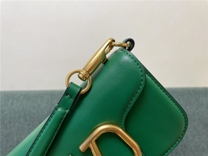 Valentino Garavani MINILOCO Crossbody Bag Calfskin Leather Green High