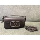 Valentino Garavani MINILOCO Crossbody Bag Calfskin Leather Black-Pewter High