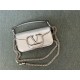 Valentino Garavani MINILOCO Crossbody Bag Calfskin Leather Silver Iridescent High