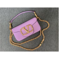 Valentino Garavani MINILOCO Crossbody Bag Calfskin Leather Lilac High