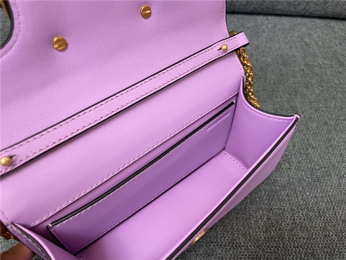 Valentino Garavani MINILOCO Crossbody Bag Calfskin Leather Lilac High