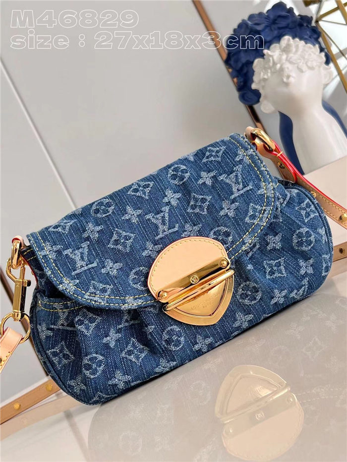 Louis Vuitton Sunset Handbag Monogram Denim canvas M46829 High