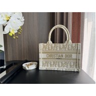 MINI Dior BOOK TOTE Dior Oblique Embroidery Gold With Strap High