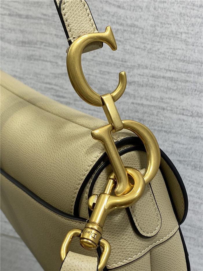 SADDLE BAG Grained Calfskin Beige High