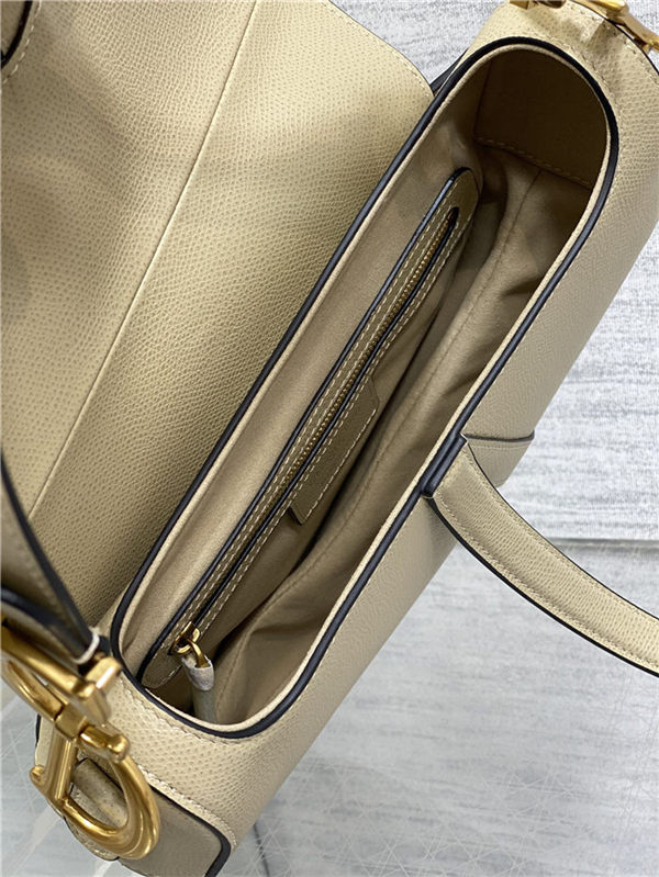 SADDLE BAG Grained Calfskin Beige High