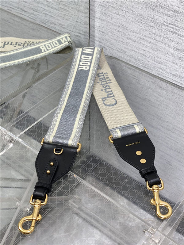 SHOULDER STRAP 'Christian Dior' Embroidery Grey High