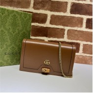 Gucci Diana mini bag with bamboo 696817 Leather Brown High