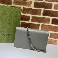 GG MARMONT MINI CHAIN BAG 497985 Leather Grey High