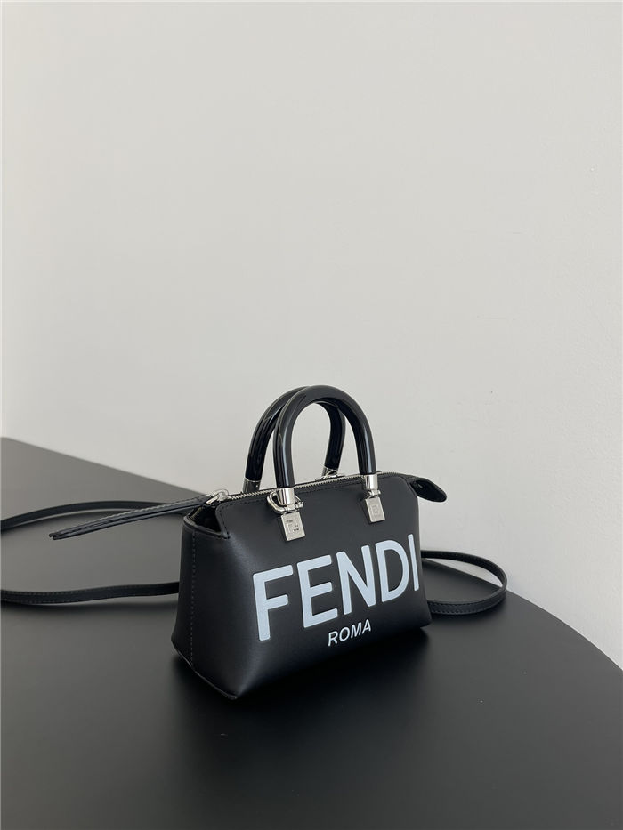 Fendi By The Way Mini Boston bag leather Black-White High