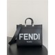 MEDIUM Fendi SUNSHINE Leather Shopper Black-White High