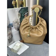 Squeeze bag MEDIUM in nappa lambskin Oak High