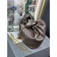 Squeeze bag SMALL in nappa lambskin Chocolate High