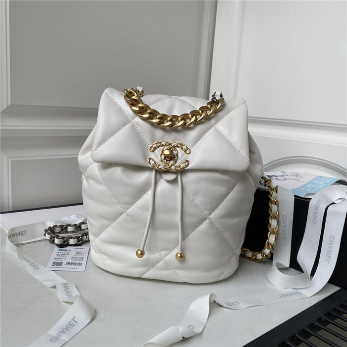 Chanel 19 BACKPACK AS4223 Lambskin White A