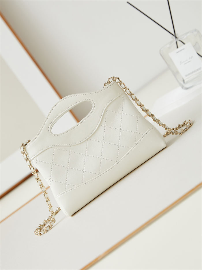 Chanel 31 Mini BAG Calfskin & Gold-Tone Metal AP3656 White A