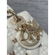 SMALL LADY BAG Cannage Lambskin with Gold-Finish Butterfly Studs White High