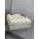 SMALL LADY BAG Cannage Lambskin with Gold-Finish Butterfly Studs White High