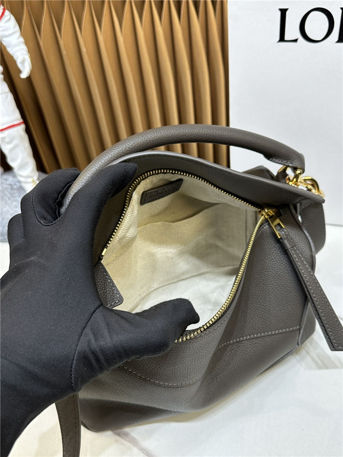 Small Puzzle bag in soft grained calfskin Dark Grey High